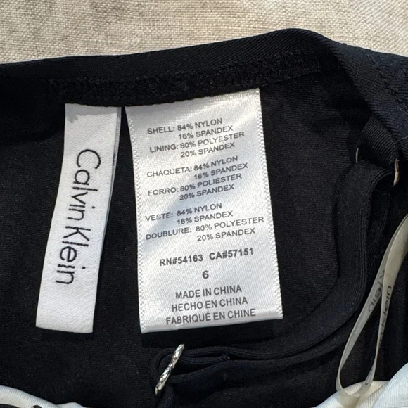 Calvin Klein Snake Print One Piece Swimsuit - Black and Tan - Picture 3 of 5